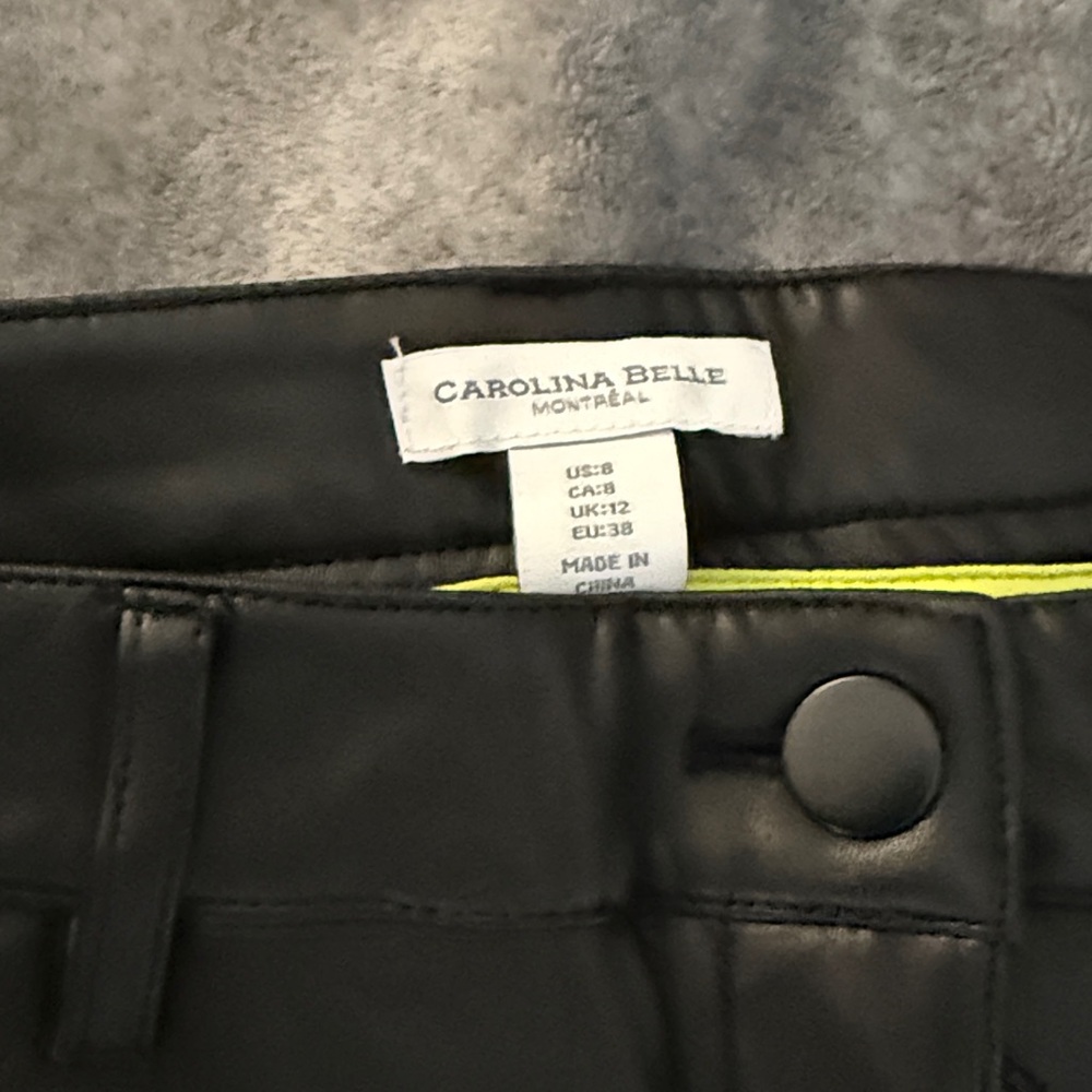 Carolina Belle - Montreal faux leather Black pants size 8
